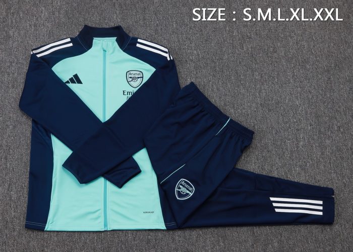 Arsenal Light Green Long Zipper Jacket - 图片 2