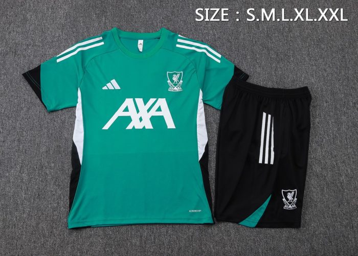 Liverpool FC Green Short Sleeve Training Shirt (White Logo) - 图片 2