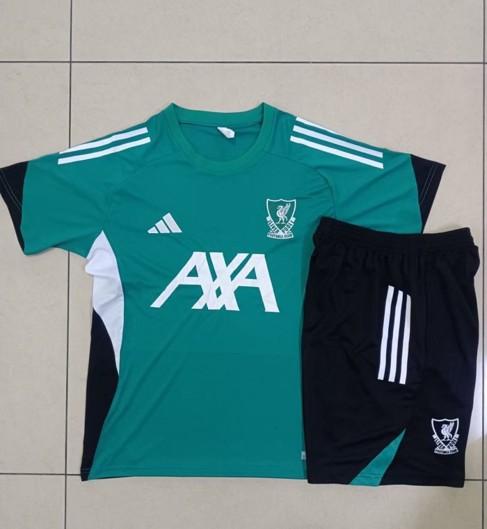 Liverpool FC Green Short Sleeve Training Shirt (White Logo) - 图片 9