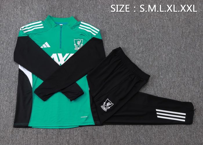 Liverpool FC 25/26 Half-Zip Jacket Green (White Logo) - 图片 2
