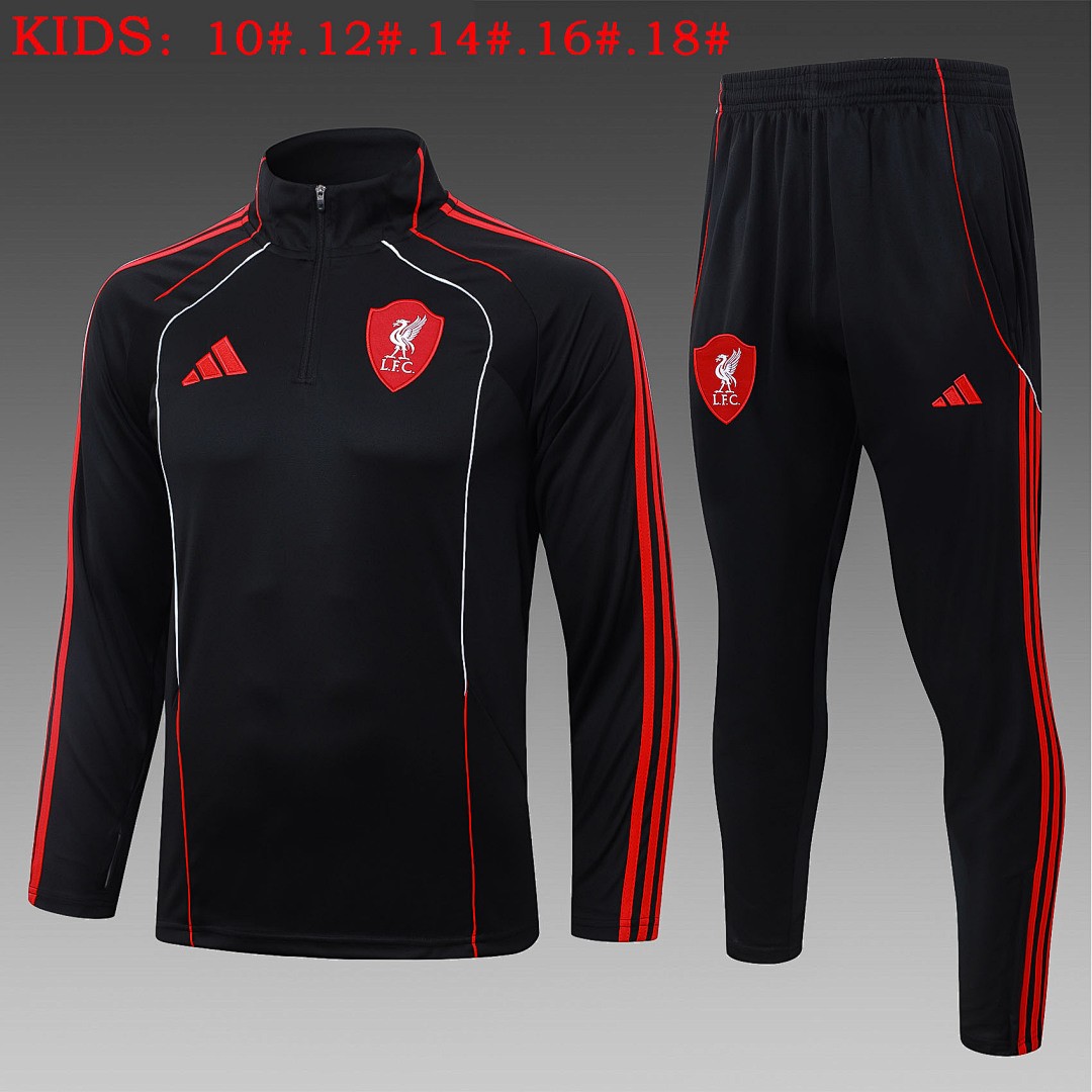 JER-4199_1 Liverpool FC Black Retro Kids - 图片 1
