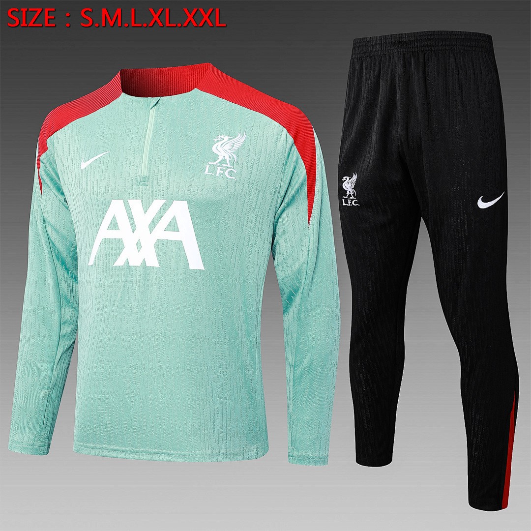 JER-4201_1 Liverpool FC 24/25 Half Zip Jacket Green - 图片 1