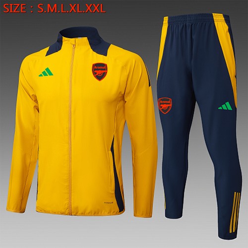JER-4216_1 Arsenal 24-25 Yellow Long Zip Jacket (Red Label Woven Fabric) - 图片 1