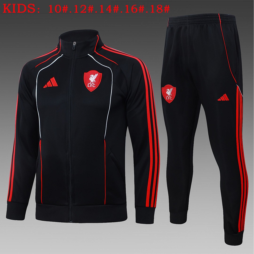 JER-4221_1 Liverpool FC Black Retro Kids Jersey - 图片 1