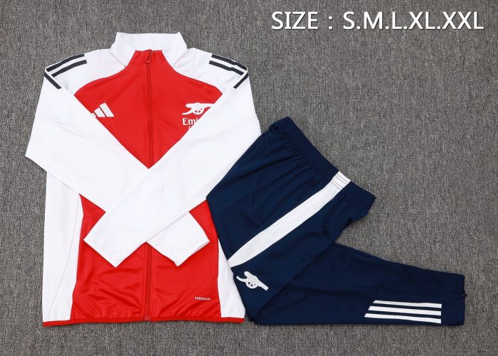Arsenal 24-25 Red Long Zip Jacket - 图片 2