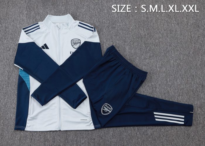 Arsenal 25/26 Light Gray Long Zip Jacket - 图片 2