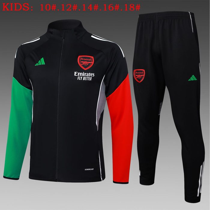 Arsenal Black Kids' Long Zipper Jacket - 图片 2
