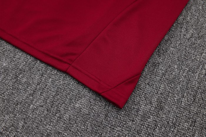 Arsenal Maroon Retro Half-Zip Jacket (Yellow Trim) - 图片 3