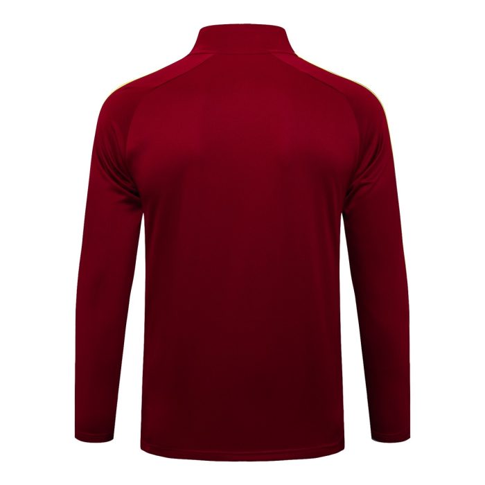 Arsenal Maroon Retro Half-Zip Jacket (Yellow Trim) - 图片 7