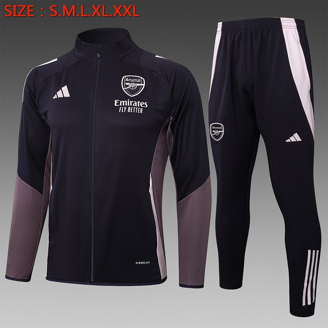 JER-4249_1 Arsenal 24/25 Long Zip Jacket Dark Gray - 图片 1