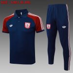 Arsenal Navy Blue Retro Polo Shirt (Sleeves Maroon)