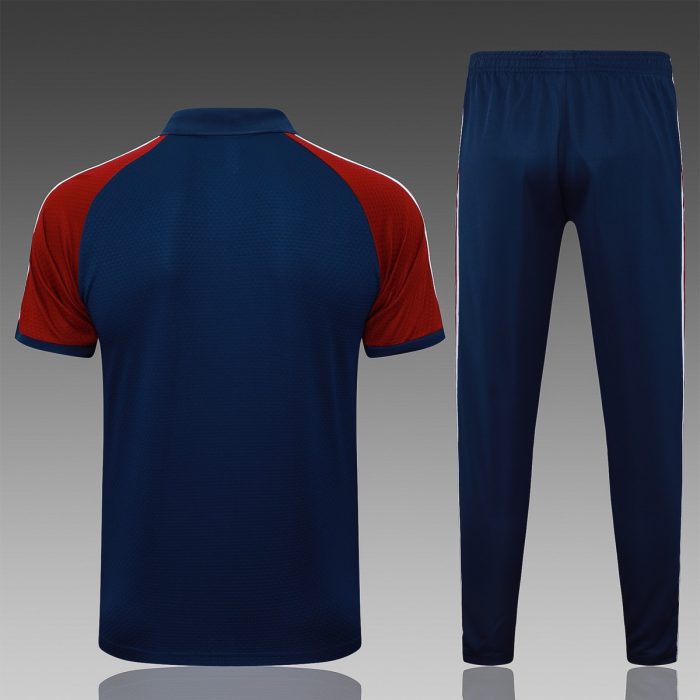 Arsenal Navy Blue Retro Polo Shirt (Sleeves Maroon) - 图片 6