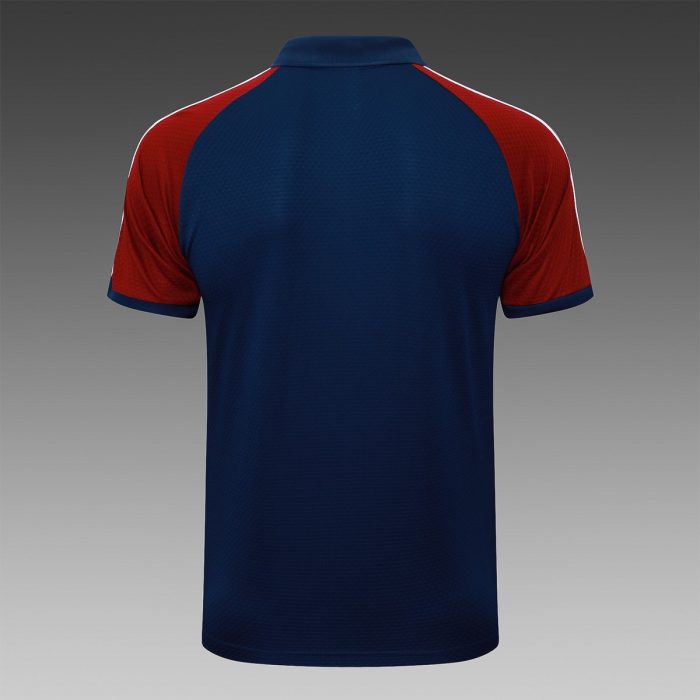 Arsenal Navy Blue Retro Polo Shirt (Sleeves Maroon) - 图片 7