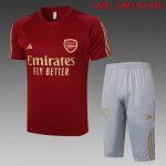 Arsenal 23-24 Short Sleeve Training Set in Maroon (with 7/8 Pants)