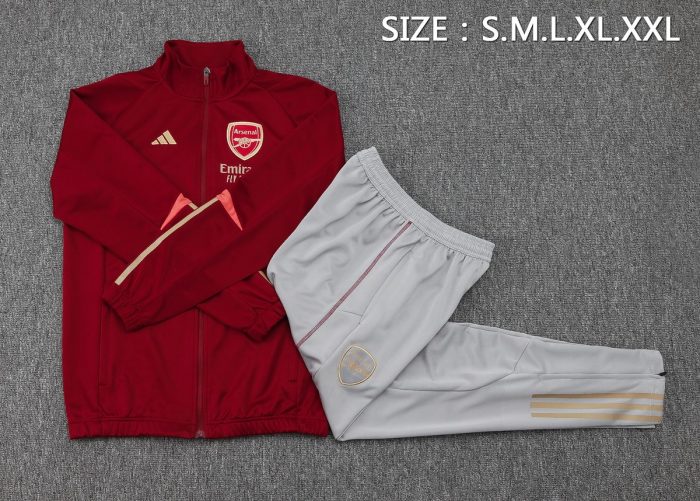 Arsenal 23-24 Long Zipper Jacket Maroon - 图片 2