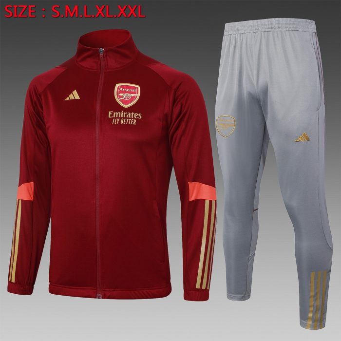 Arsenal 23-24 Long Zipper Jacket Maroon - 图片 8