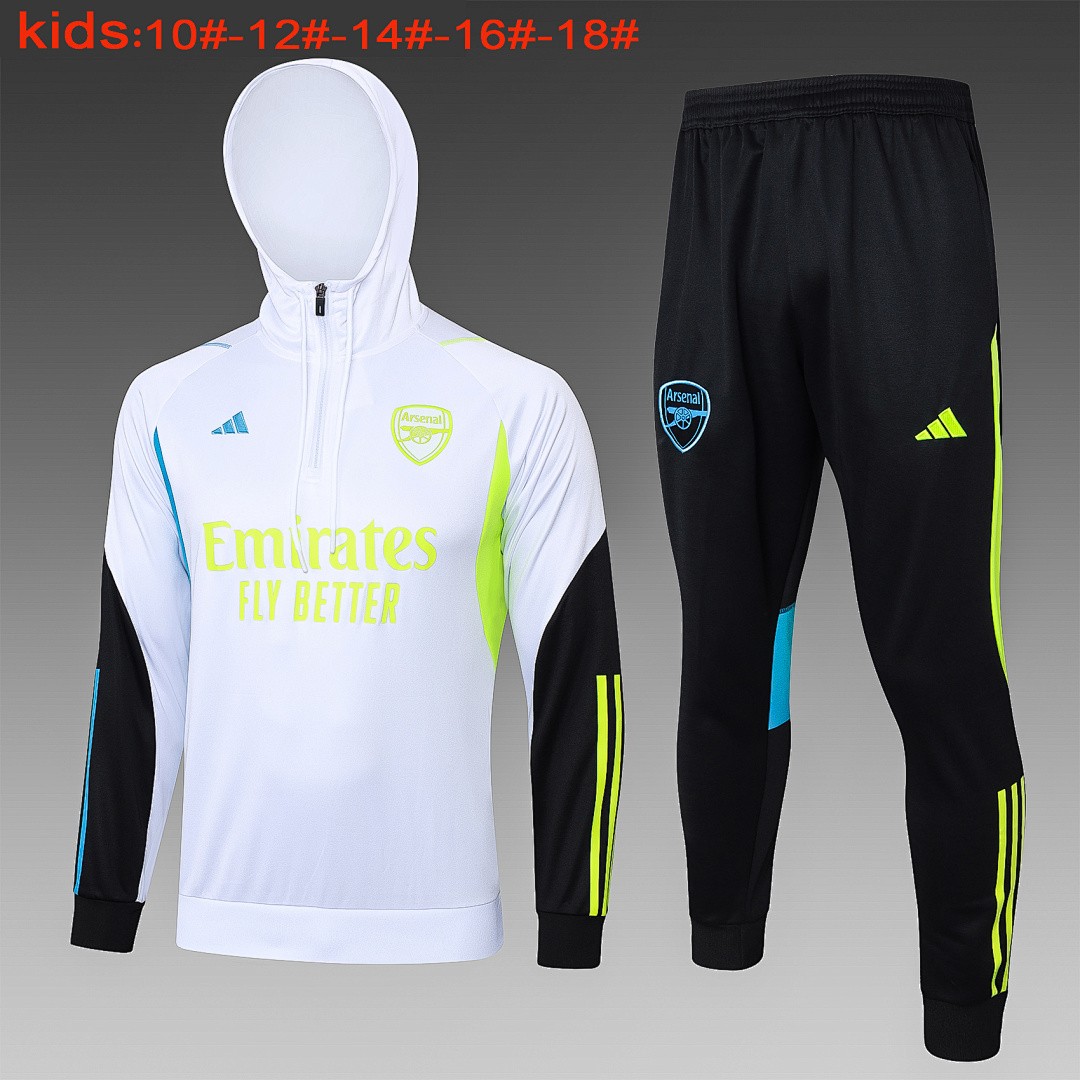 JER-4256_1 Arsenal 23-24 White Half-Zip Jacket Kids - 图片 1