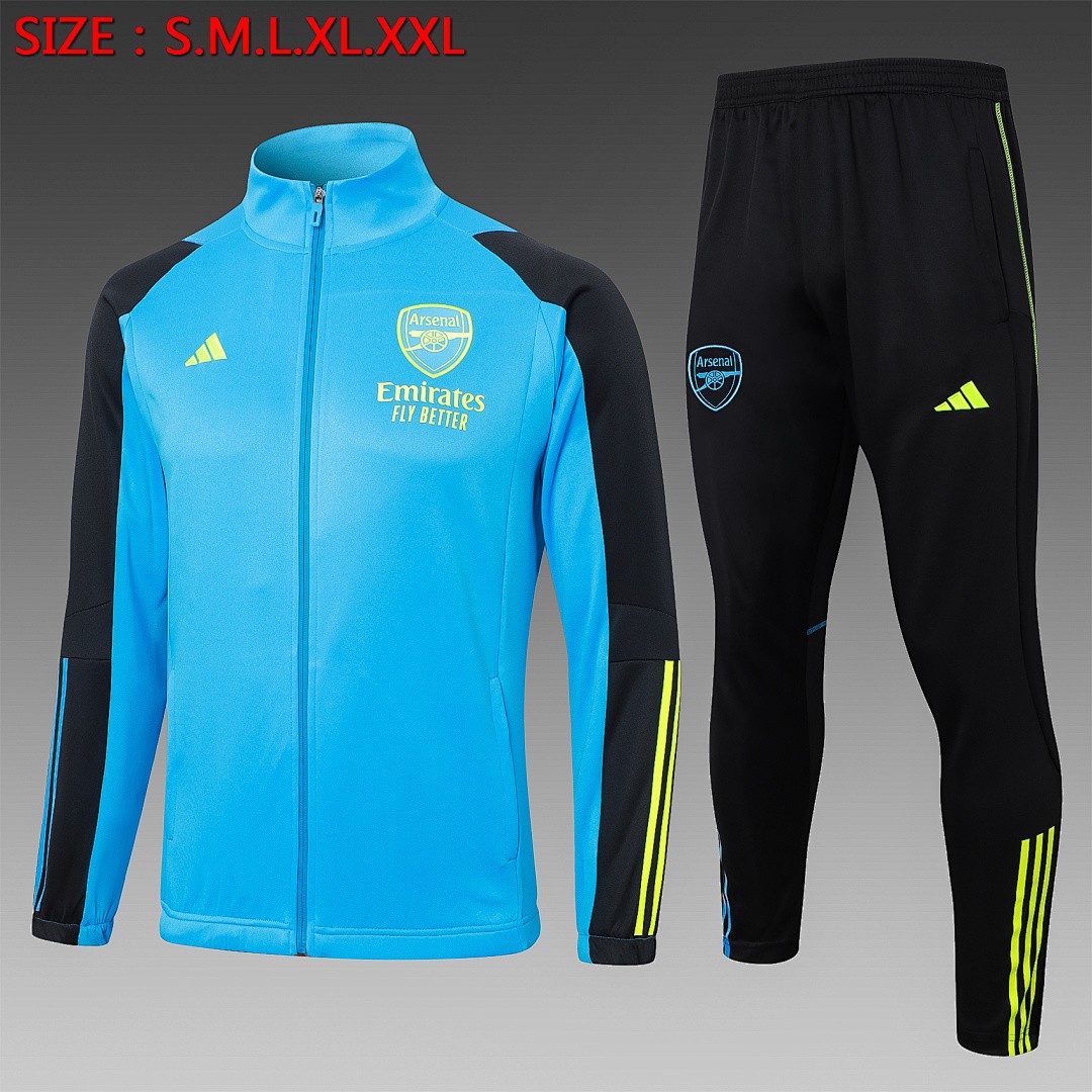 JER-4257_1 Arsenal 23-24 Long Zipper Jacket Lake Blue - 图片 1