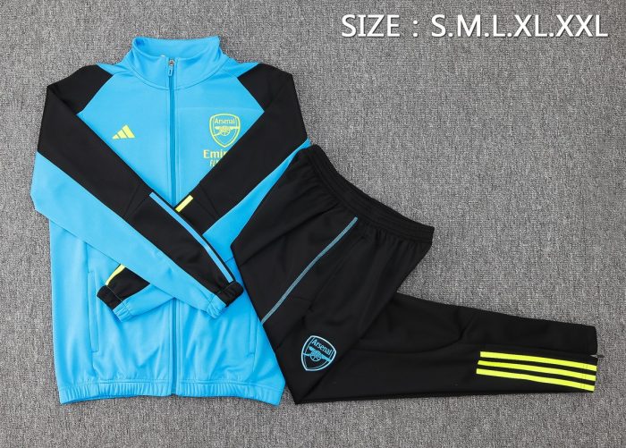 Arsenal 23-24 Long Zipper Jacket Lake Blue - 图片 2