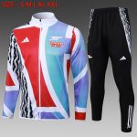 Arsenal 24/25 Long Zip Jacket Red White Green Splatter (White Zipper)
