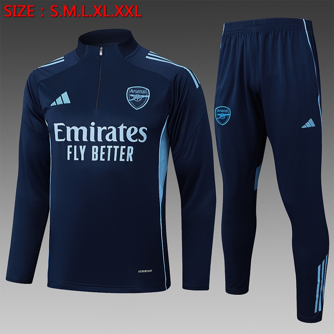 JER-4259_1 Arsenal Navy Blue Half-Zip Jacket - 图片 1