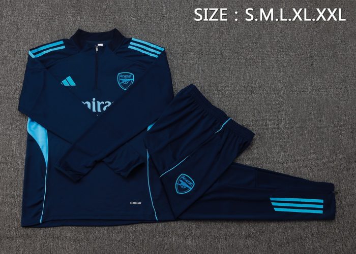 Arsenal Navy Blue Half-Zip Jacket - 图片 2