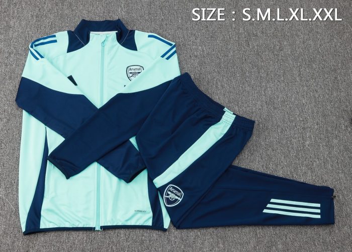 Arsenal 24-25 Light Green Long Zip Jacket - 图片 2