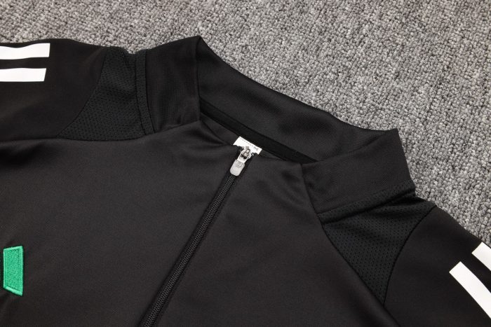 Arsenal 24/25 Half-Zip Jacket Black with Red and Green Sleeve Details - 图片 7
