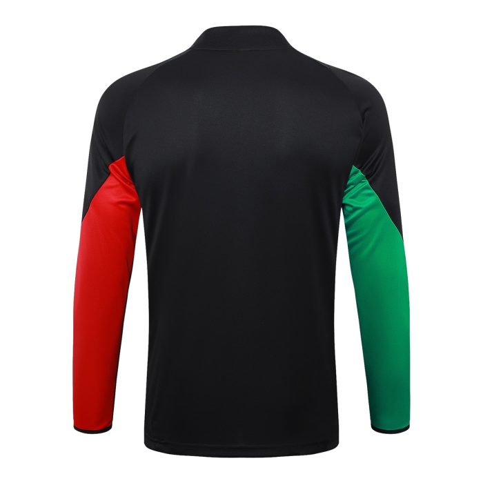 Arsenal 24/25 Half-Zip Jacket Black with Red and Green Sleeve Details - 图片 8