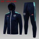 Arsenal 21-22 Long Zip Hoodie Navy Blue