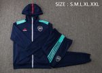 Arsenal 21-22 Long Zip Hoodie Navy Blue - 图片 2