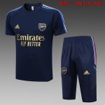 Arsenal 23-24 Short Sleeve Training Suit in Royal Blue (with 3/4 Pants)