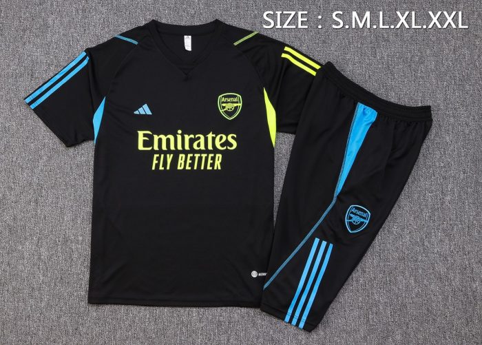 Arsenal 23-24 Black Short Sleeve Training Set (with 3/4 Pants) - 图片 2
