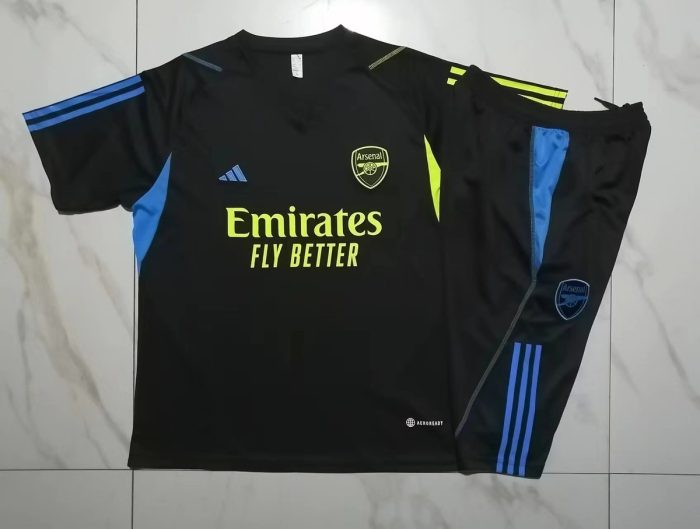 Arsenal 23-24 Black Short Sleeve Training Set (with 3/4 Pants) - 图片 9