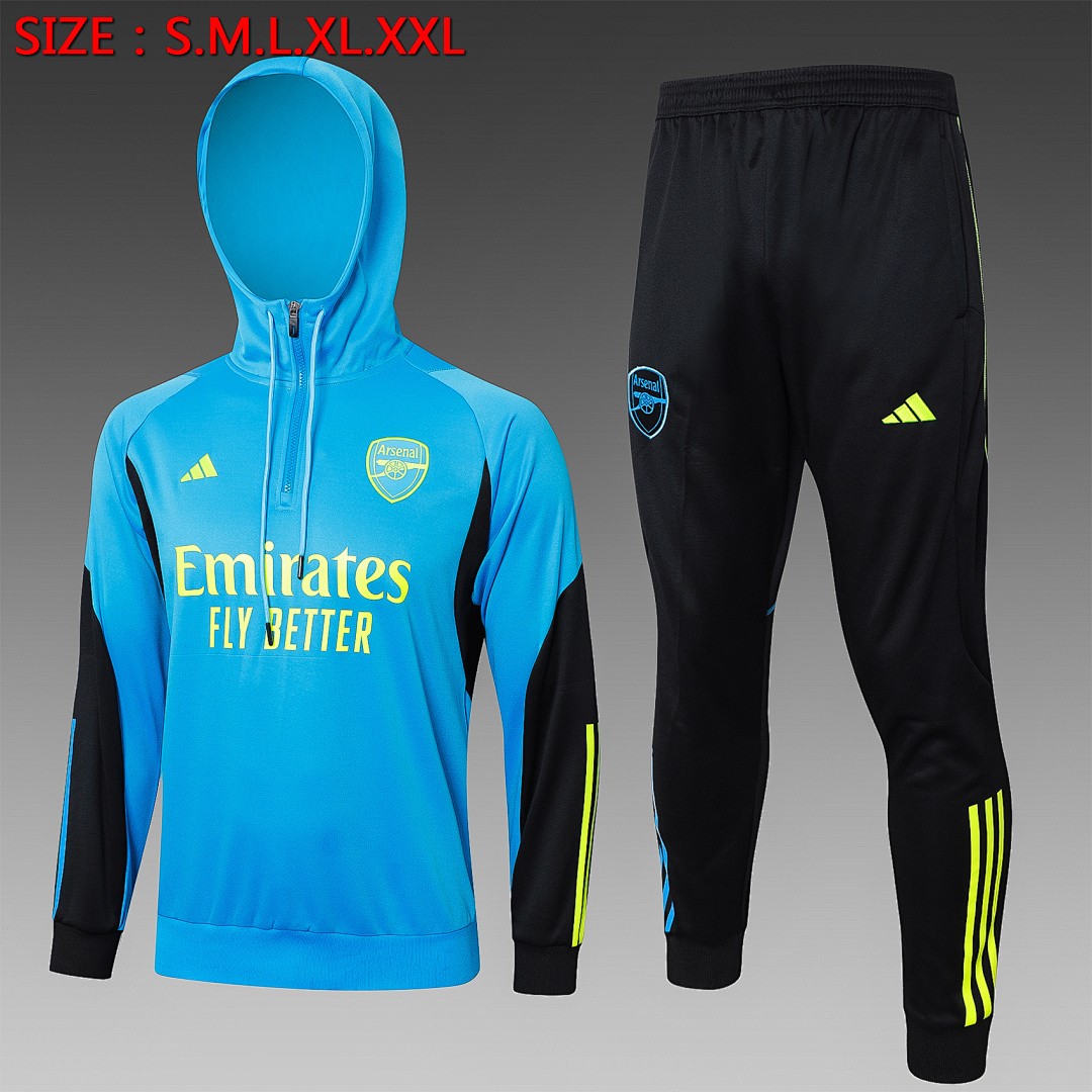 JER-4278_1 Arsenal 23-24 Half-Zip Hoodie Lake Blue - 图片 1