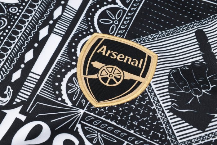 Arsenal 23-24 Round Neck Black Ink Spray Training T-Shirt - 图片 5