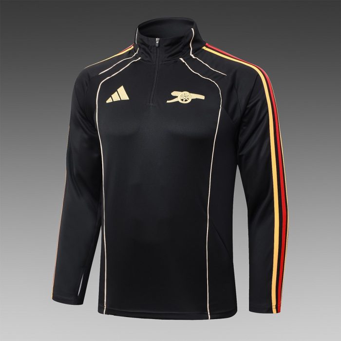 Arsenal Black Retro Half-Zip Jacket - 图片 8