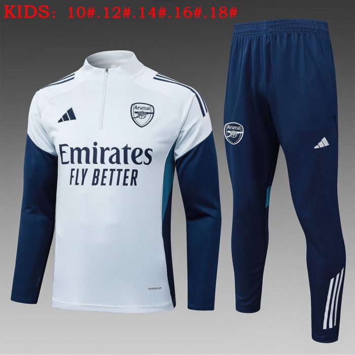 Arsenal Gray Half-Zip Jacket Kids - 图片 2