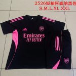 Arsenal Black Short Sleeve Training Shirt with Pink Badge