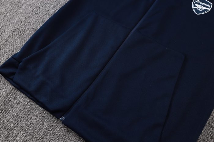 Arsenal Blue Long Zip Jacket with Hood - 图片 4
