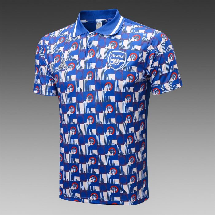Arsenal 22/23 Polo Full Body Spray Ink Blue - 图片 9