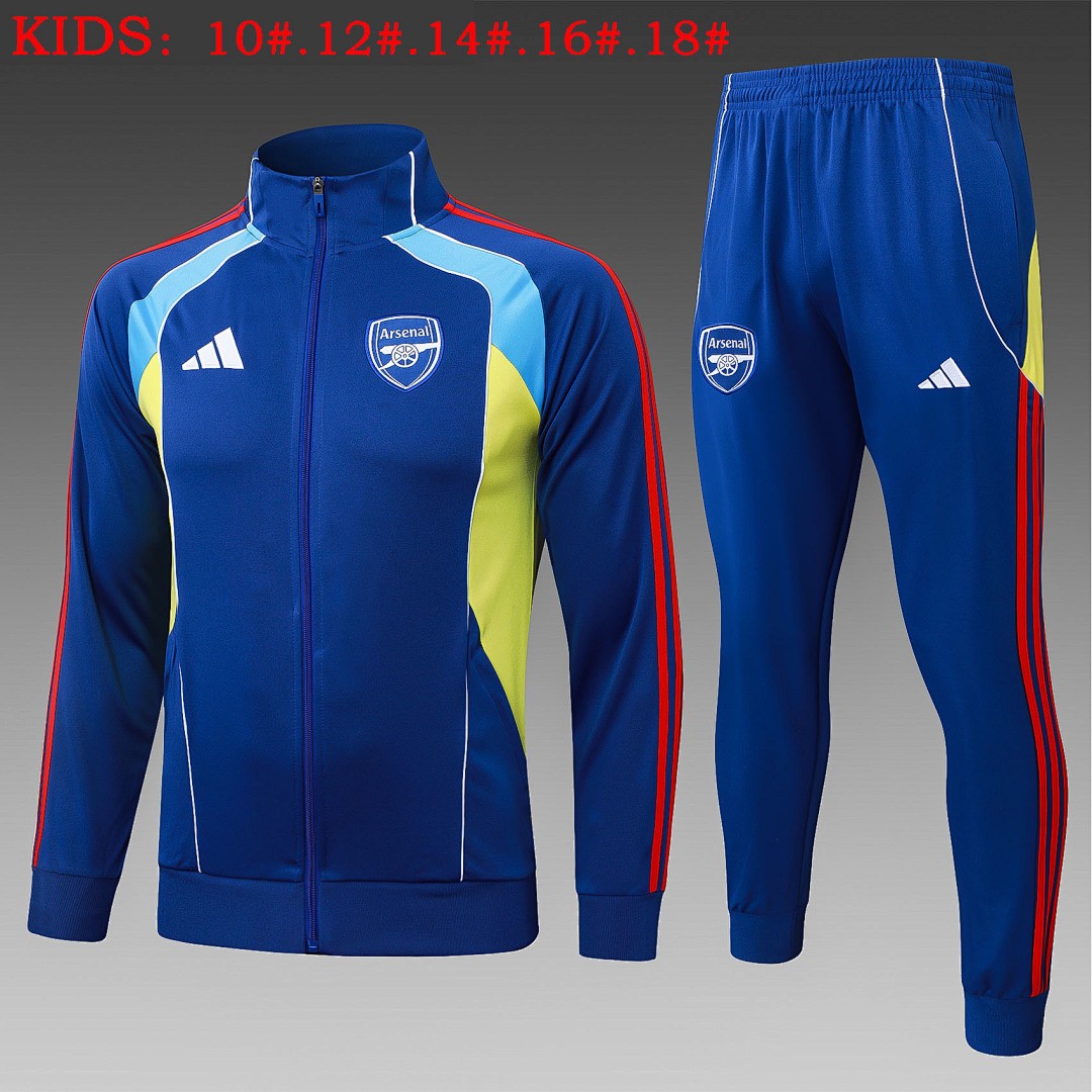 JER-4323_1 Arsenal Kids' Long Zipper Jacket (Light Blue) - 图片 1