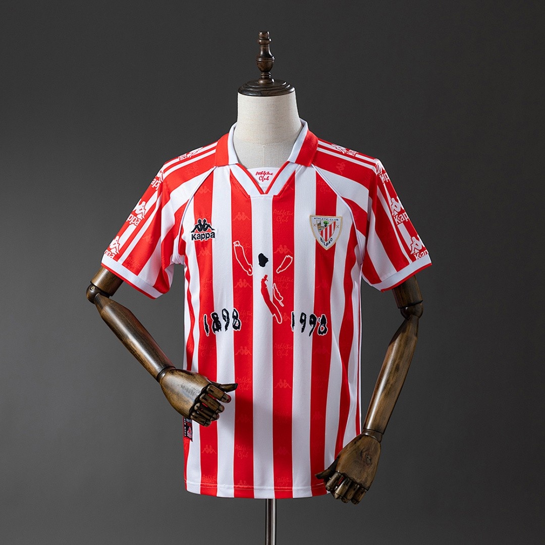JER-4370_1 Athletic Bilbao 100th Anniversary Home Retro Shirt - 图片 1