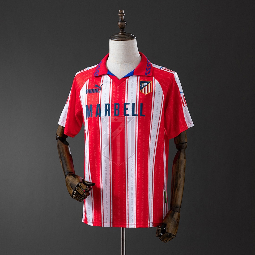JER-4422_1 Atletico Madrid 1995-1996 Home Retro Jersey - 图片 1