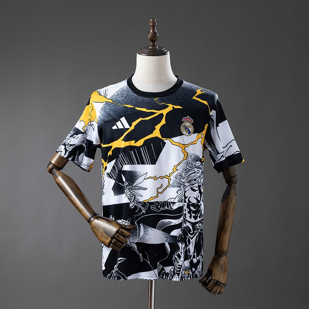 JER-4428_1 Real Madrid 25/26 Avengers Pre-Match Jersey (Black and White) - 图片 1