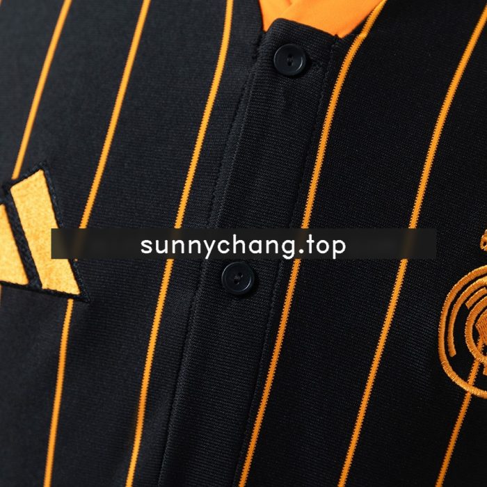 Real Madrid 25/26 Baseball Jersey - Black and Orange Striped - 图片 4