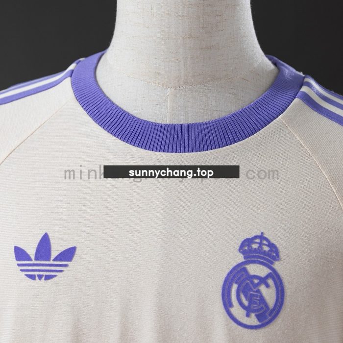 Real Madrid Originals 3-Stripes Beige T-Shirt - 图片 5