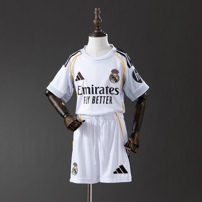 Real Madrid 25/26 Home Kids Kit Jersey - 图片 2