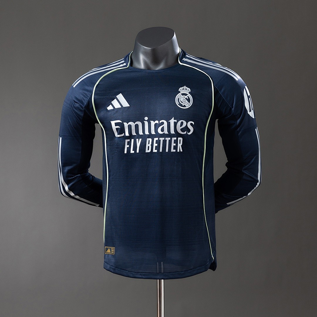JER-4491_1 Real Madrid 25/26 Away Long Sleeve Player Version Jersey - 图片 1