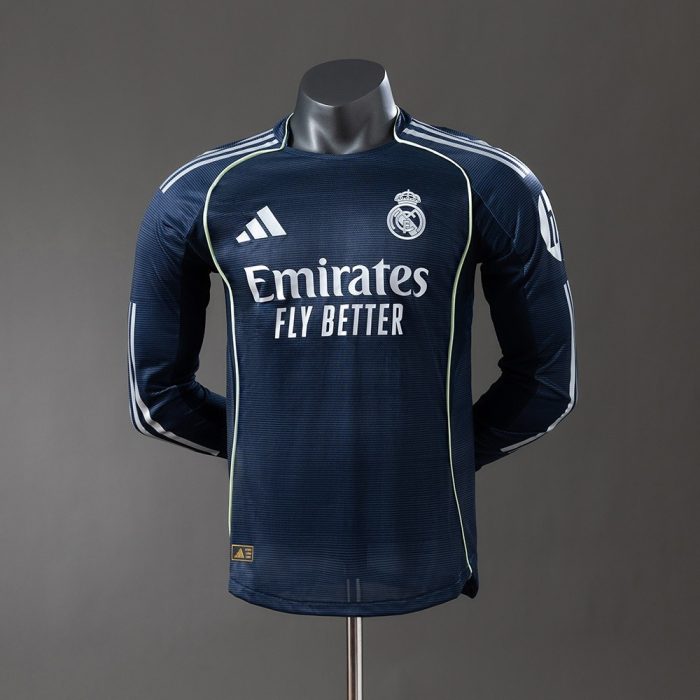 Real Madrid 25/26 Away Long Sleeve Player Version Jersey - 图片 8